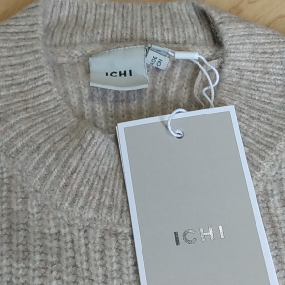 Ichi Ihmylle Sweater Oatmeal Melange Ribbed Sweater S - Picture 8 of 14